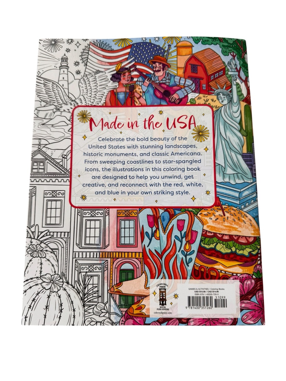 Color Me USA Celebratory Coloring Book - Red, Blue, White - Picture 2 of 6